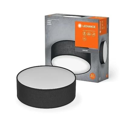 Immagine di LEDVANCE Orbis Paris Light Affermazione 300mm, Black, E27, design ottimo, schermo in tessuto, adatto interni, Classe protezione IP2LEDVANCE rotonda