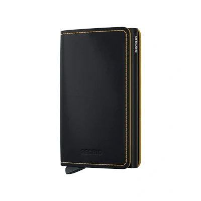 Immagine di Secrid Slimwallet Matte Black &amp; Ochre Incisione gratuita