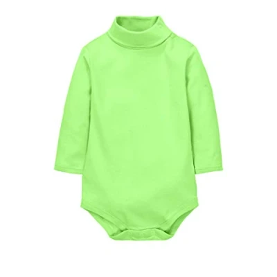 Immagine di CuteOn Bambino Ragazzi Ragazze Solido Colore Di base Dolcevita Cotone Body Tutine Verde 18 Mesi