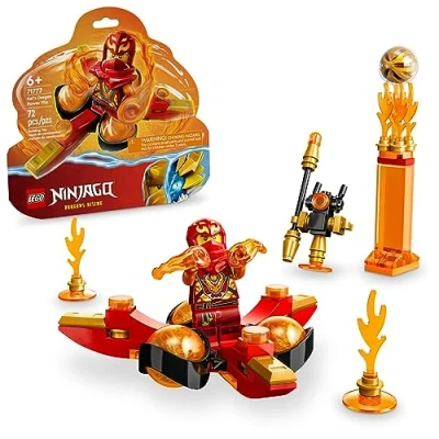 Immagine di LEGO NINJAGO Kai&#039;s Dragon Power Spinjitzu Flip 71777 Red Ninja Toy Building set con Kai Minifigure; Regalo per ragazzi di 6 anni, ragazze e fan che amano i da gioco action figure