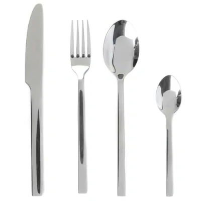 Immagine di Russell Hobbs BW04303EU7 Set 24 Pezzi Vermont in Acciaio Inox per 6 Persone, Posate coltelli e forchette, cucchiai Lavabili lavastoviglie, Finitura Lucida a Specchio, Aluminium, Argento