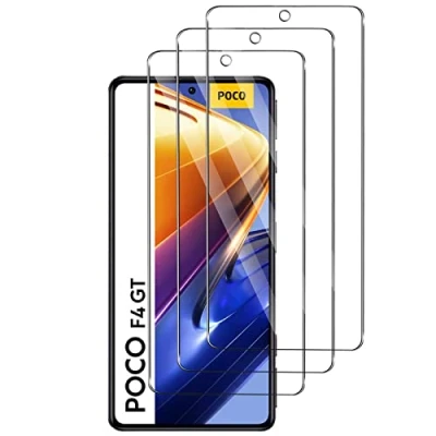 Immagine di Widrt 3 Pezzi, Vetro Temperato per Xiaomi Poco F4 GT, Pellicola Prottetiva Anti Graffio, Impronte, Senza Bolle, Durezza 9H, Ultra Trasparente, Resistente, proteggi schermo