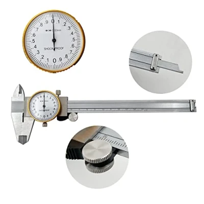 Immagine di quadrante Pinze 0 150mm 0.02mm Alta Precisione Industria Acciaio inossidabile Vernier Caliper Calibro a corsoio con Strumento di misura metrico antiurto