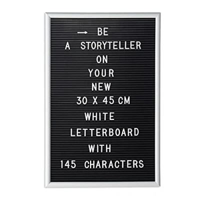 Immagine di Relaxdays 4X Letter Board con Cornice, Lettere Numeri Caratteri Speciali, Bacheca Scanalature XL, 30x45 cm, Vari Colori