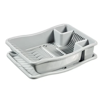 Immagine di Curver 228565 Scolapiatti con vassoio per 12 piatti, Plastica, 29 x 10,5 39 cm, Grigio