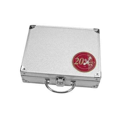 Immagine di SAFE 243 Valigia porta monete collezione in alluminio con 100 capsule + 6 vassoi Per 120 da 20 euro commemorative,