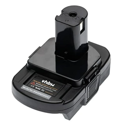 Immagine di vhbw adattatore compatibile con Black &amp; Decker utensile/batteria Per batterie 20 V Li Ion su 18 compatibili Ryobi dispositivi