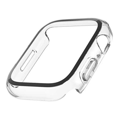 Immagine di Belkin TemperedCurve Proteggi Schermo per Apple Watch Series 8 con Copertura da Bordo a e Bumper Protettivo, Pellicola in Vetro Temprato, Accessori Watch, Trasparente