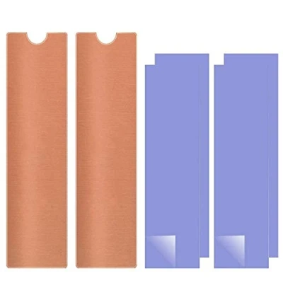 Immagine di Dissipatore di calore M.2 in rame, confezione da 2 dissipatori M2 NVMe rame con cuscinetti termici silicone per PCIE SATA 2280 SSD, custodia portatile desktop PC