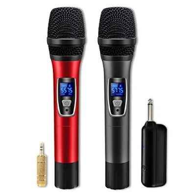 Immagine di EASJOY microfono senza fili bluetooth, dinamico, microfoni palmari set con ricevitore, ideale per karaoke, conferenze, feste, discorso, aula, bar