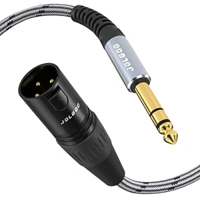 Immagine di JOLGOO cavo da TRS a XLR maschio 1/4 di pollice, spina bilanciata 6,35 mm 3 pin, per microfono un quarto pollice maschio, 5 metri