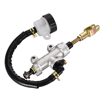 Immagine di GOOFIT Pompa Freno Posteriore Cilindro Minimoto con Tappo Serbatoio sostituzione per CB400 CBR250 CBR400CB 1 50cc 70cc 90cc 110cc 125cc Pit Bike Scooter Ciclomotore ATV Quad Argento