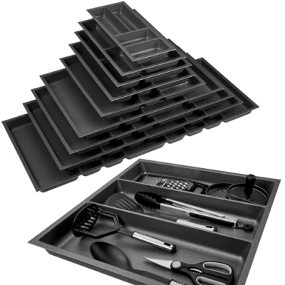 Immagine di ORGA BOX 3 Inserto multifunzione profondità: 473 x larghezza: 491 mm antracite con struttura in tela per cassetti da 60 cm, ad esempio nelle cucine Nobilia dall&#039;08.2012.