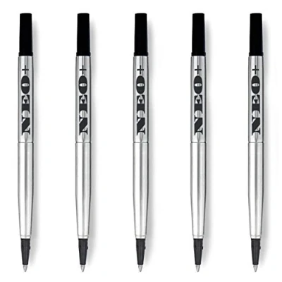 Immagine di Ricaricabile penna a sfera Quink di qualità Punta fine 0.5 mm Compatibile con Parker (5 x INCHIOSTRO NERO)