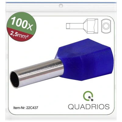 Immagine di Quadrios 22C437 Capocorda doppio 2.5 mm² Parzialmente isolato Blu 1 KIT