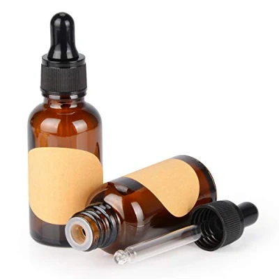 Immagine di stonylab 30 ml (1 oz) 2 Pack Flaconi Contagocce in Vetro, Marrone Flacone Vetro Vuoto con Affusolato, Tappo Interno e Etichetta per Oli Essenziali, Fragranze Aromaterapia