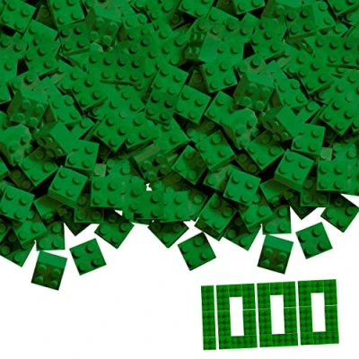 Immagine di Simba Blox, 104114552, 1000 mattoncini verdi per bambini dai 3 anni, 4 pezzi, in scatola, completamente compatibili con molti altri produttori