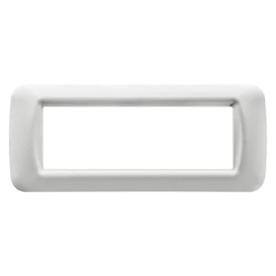 Immagine di Gewiss GW22506 Placca Top System, in Tecnopolimero Finitura Lucida, 6 Posti, Bianco Nuvola, System