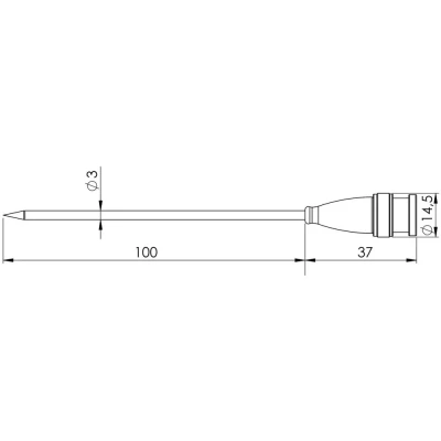 Immagine di Greisinger GF 2T Sonda a penetrazione 70 fino 250 C Sensore tipo Pt1000