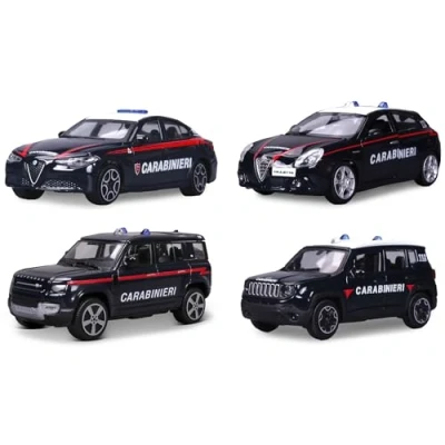 Immagine di Bburago Auto Carabinieri Modellino Realistico in Scala 1:43 (Scelta Casuale tra i Modelli Disponibili), Licenza Ufficiale Arma dei Carabinieri, Età consigliata 3+ Anni