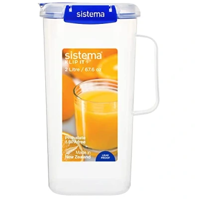 Immagine di Sistema KLIP IT PLUS Caraffa per succo di plastica da 2 litri a perfetta tenuta acqua, e altri liquidi Senza BPA