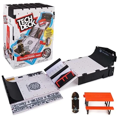Immagine di Tech Deck, The Berrics Transforming Park, X Connect Park Creator, Set di Gioco Pieghevole Largo 76 cm con Custodia e Fingerboard Speciale, Giocattolo per Bambini da 6 Anni in su