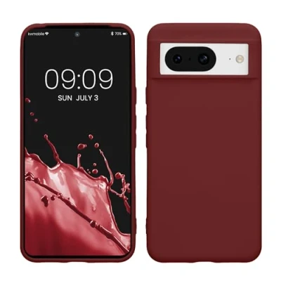 Immagine di kwmobile Custodia Compatibile con Google Pixel 8 Cover Back Case per Smartphone in Silicone TPU Protezione Gommata viola bordeaux