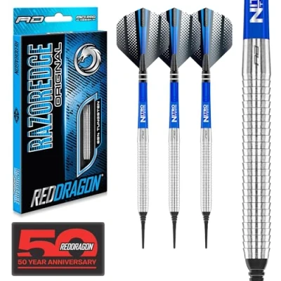 Immagine di RED DRAGON Razor Edge Original Set di Freccette in tungsteno, 18 g, con Alette e steli (20.00)