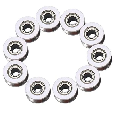 Immagine di 10Pcs V624ZZ Cuscinetto a Sfere Gola V Scanalata, Puleggia in Acciaio Miniatura 4x13x6mm per Sistema di Guida Lineare