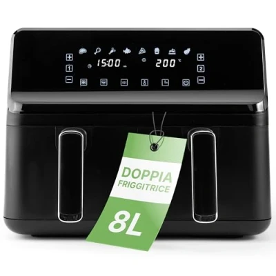 Immagine di Clatronic FR 3804 H Doppel Heißluft Fritteuse Schwarz Friggitrice ad aria calda 2700 W Nero