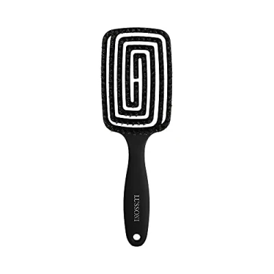 Immagine di TB TOOLS FOR BEAUTY T4B LUSSONI Spazzola flessibile per districare i capelli bagnati e asciutti, con setole sintetiche, colore nero (grande)