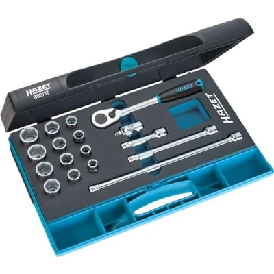 Immagine di Kit di chiavi a bussola metrico 3/8 (10 mm) 17 parti Hazet 880/17