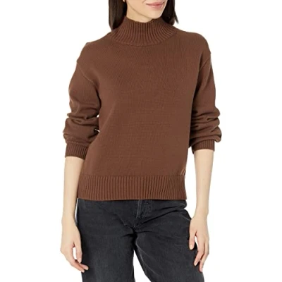 Immagine di Amazon Essentials Maglione in Cotone con Scollo a V (Disponibile Taglie Forti) Donna, Marrone Intenso, 5XL Plus