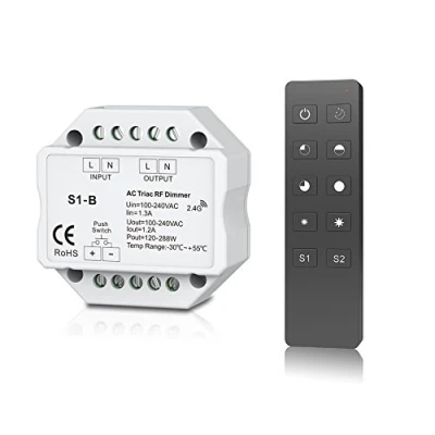 Immagine di 100 240VAC AC Triac RF Push Dimmer and Switch Knx N Bus High Power Amplifier Led Controller for Downlight Dimmable