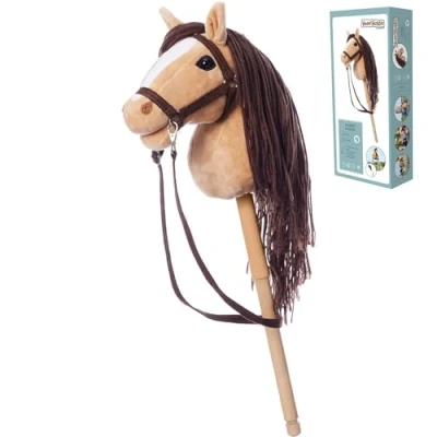 Immagine di HOPPIHORSE Edizione Sportiva Hobby Horse A4, Cavallo con Bastone Cavezza, redini, Tracolla, Coda e Impugnatura in Silicone, di Alta qualità Peluche Una Confezione Regalo