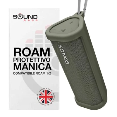 Immagine di custodia protettiva in silicone resistente per Sonos Roam &amp; SL Verde Proteggi il tuo altoparlante Bluetooth wireless utilizzando questa