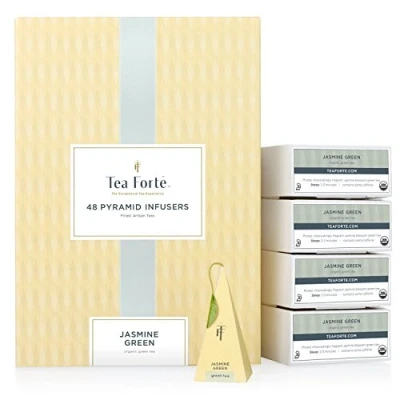Immagine di Tea Forte Gelsomino verde EVENT BOX Confezione multipla, 48 bustine di tè piramidali realizzate a mano