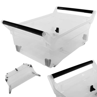 Immagine di KADAX scatola portaoggetti, contenitore con ruote, in plastica maniglie, plastica, trasparente (30 L)