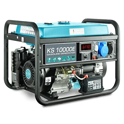 Immagine di Könner &amp; Söhnen KS 10000E, generatore di corrente 18 CV, motore A benzina 4 tempi, rame, avviamento elettrico, regolatore tensione automatico, display, 1 x 16 A, 32 (230 V), per uso