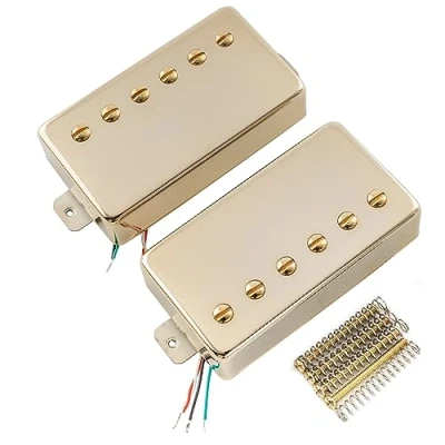 Immagine di Artec LPA210 Standard Coperto Alnico 5 Pick Up Humbucker Manico Ponte Set per Chitarra Elettrica tipo Les Paul, Dorato