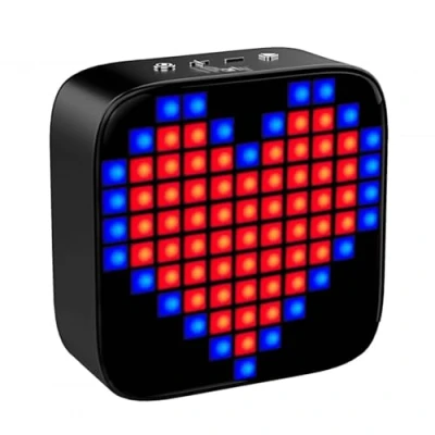 Immagine di Lexibook, iParty, altoparlante Bluetooth FLASHBOOM® Show, suono di alta qualità, animazioni pixel sorprendenti, funzione TWS, microfono incorporato, nero, BTL61