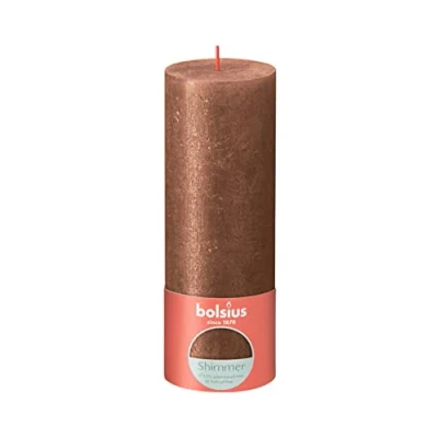 Immagine di Bolsius Stub Sudle Shimmer rame Ø68 mm altezza 19 cm 85 ore di combustione