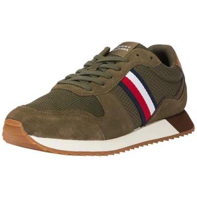 Immagine di Tommy Hilfiger Uomo Sneakers da Runner Profilo Basso, Multicolore (Army Green), 41