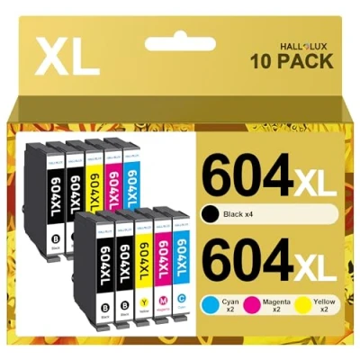Immagine di HALLOLUX 604XL Cartucce compatibili per Epson 604 XL XP 2200 WF 2910 2930 2205 3200 3205 4205 4200 2950DWF 2935DWF 2930DWF (10 Pack)