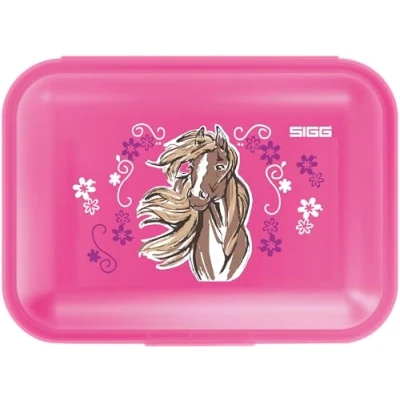 Immagine di SIGG VIVA Lunch box Hearts (1 L), bambini per la scuola senza BPA, Schiscetta pranzo e merenda colorata con scomparti bambine