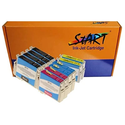 Immagine di START 10 cartucce d&#039;inchiostro compatibili in sostituzione di Epson T0711 T0712 T0713 T0714