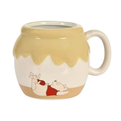 Immagine di Elbenwald tazza in design 3D per fan di Winnie the Pooh vasetto miele 9 x 9,5 13 cm 420 ml ceramica giallo