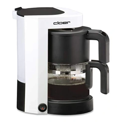 Immagine di Cloer 5981 Macchina da caffè 5 Tazze, 800 W, Funzione di Mantenimento in Caldo, Dimensione del Filtro 1x2, Bianco, Cups, Plastica