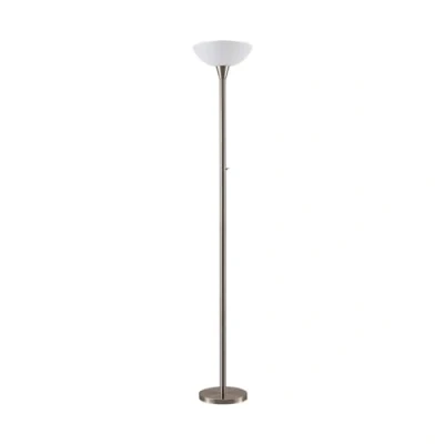 Immagine di lampada da terra &#039;Ignacia&#039; (Moderno) colore Grigio, in Metallo ad es. Soggiorno &amp; Sala pranzo (1 luce, E27) di Lindby pavimento,