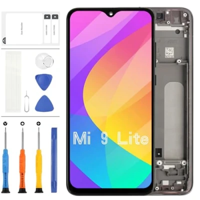 Immagine di Schermo LCD TFT per Xiaomi Mi 9 Lite/Mi CC9 Display CC9/MI Lite M1904F3BG Touch Screen Digitizer Assembly Ricambio con Strumenti (Nero Telaio)